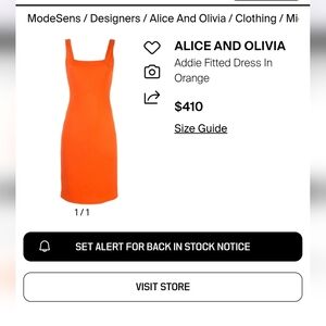 Alice + Olivia Addie Fitted Dress in Orange